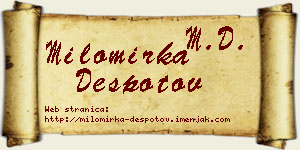 Milomirka Despotov vizit kartica